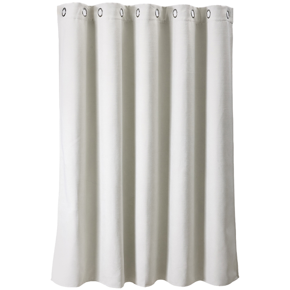 Living and Home Solid Beige White Blackout Chenille Curtains 168 x 137cm Image 2