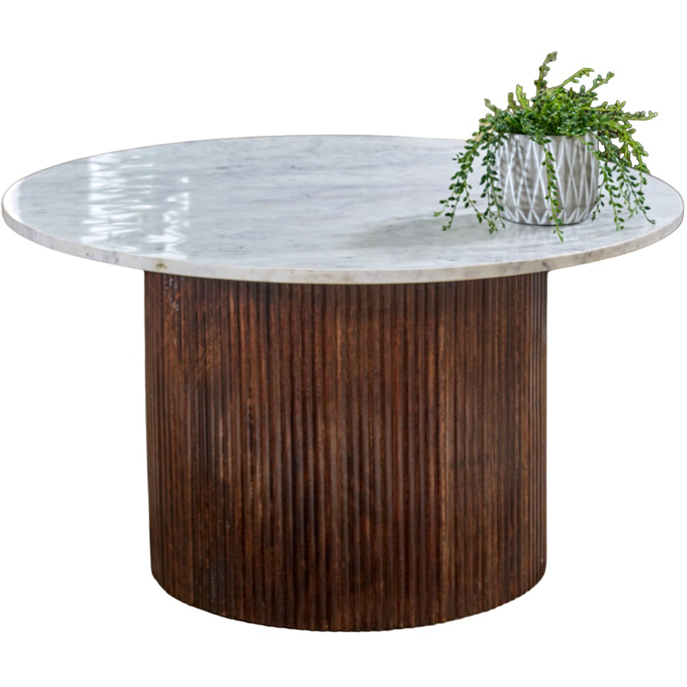 Brooklyn Opal Marble Top Mango Wood Coffee Table Image 2