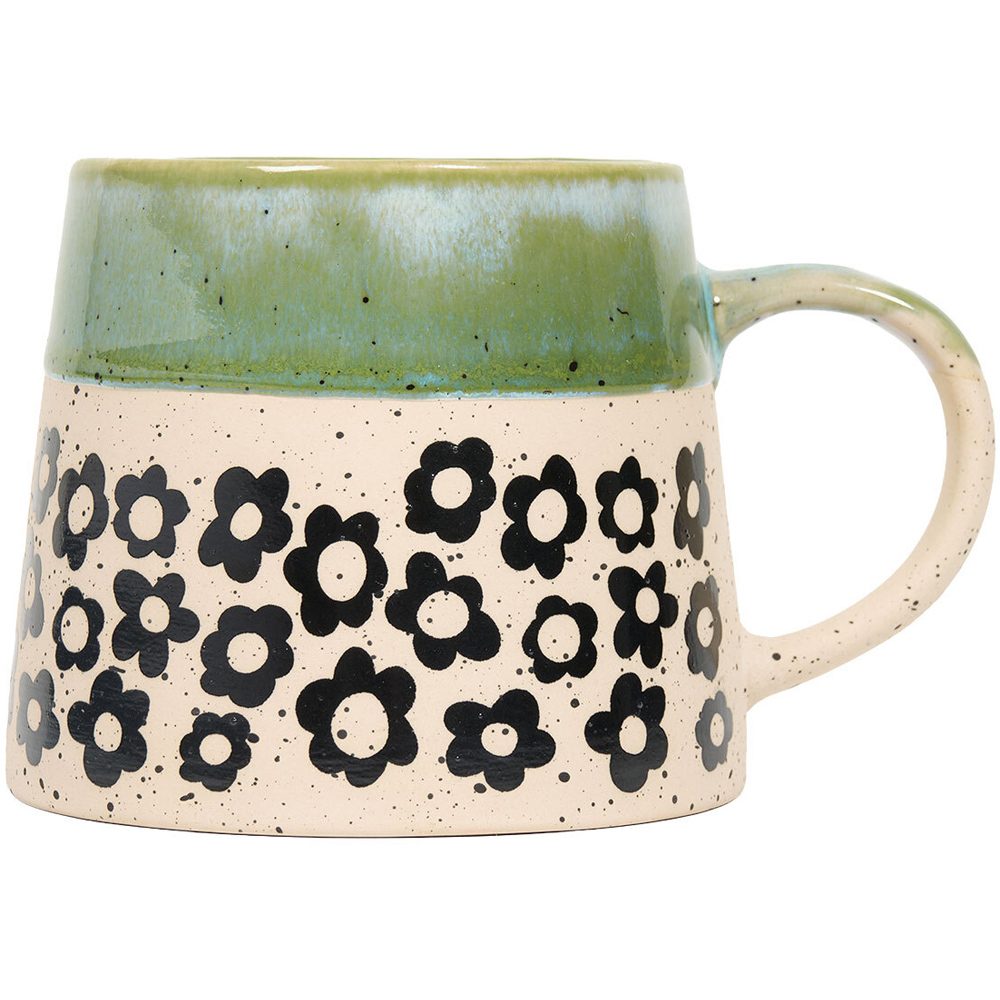 Green Floral Reactive Glaze Mug Image 2