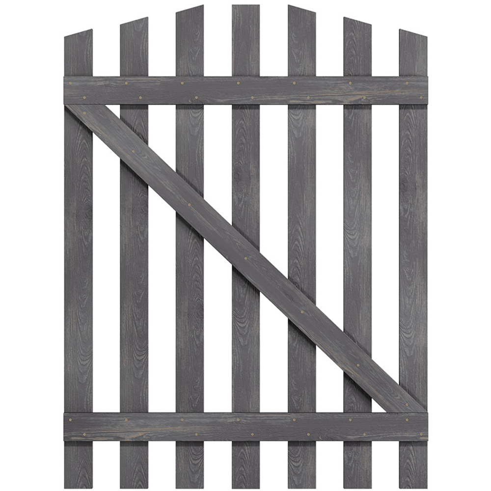 Outdoor Minimalist Grey Wooden Fence Gate, 120 x 90 x 2.5cm Image 4