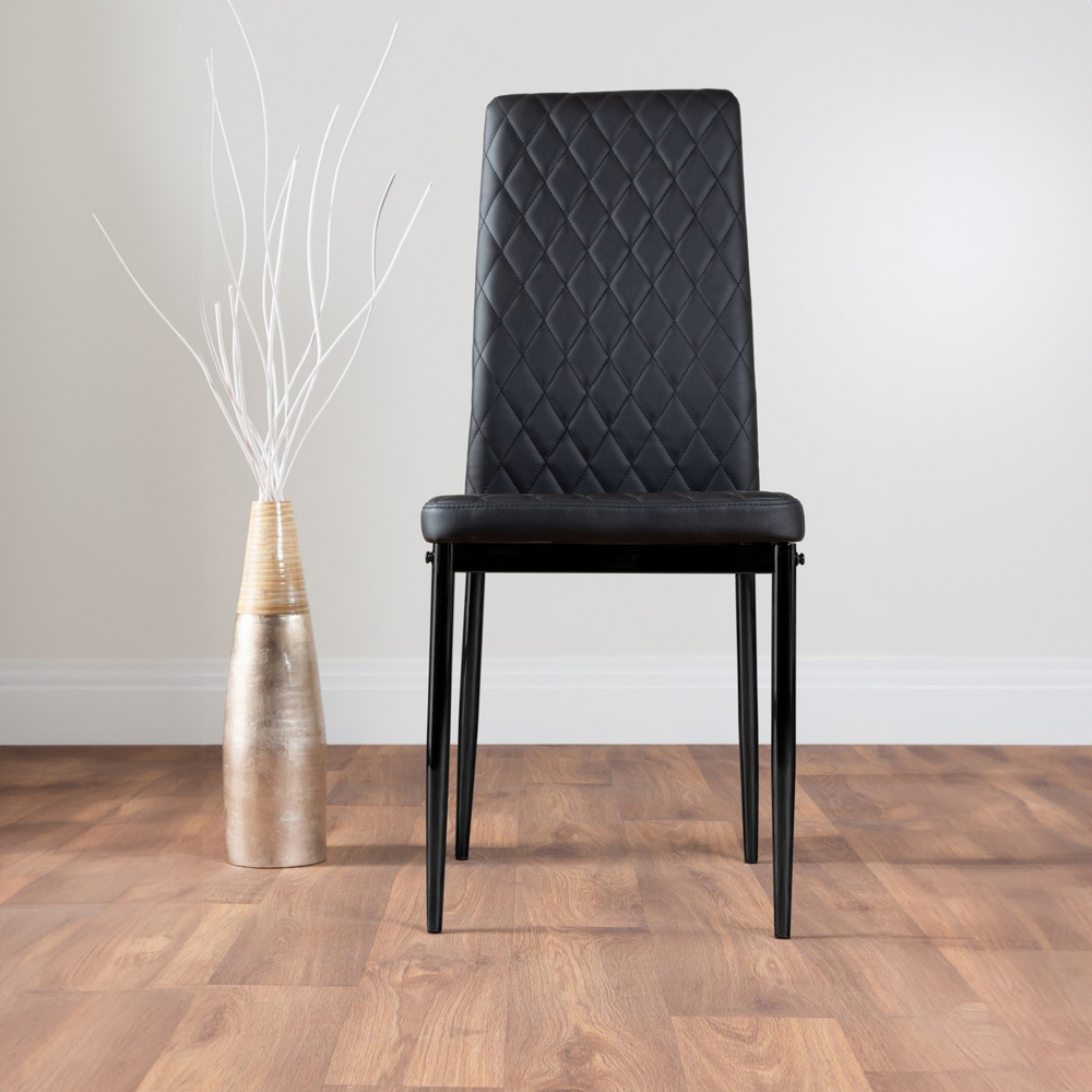 Furniturebox Arona Valera Concrete Effect 4 Seater Round Dining Set Grey and Black Image 3