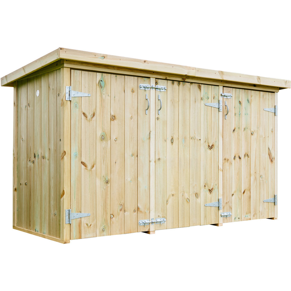The Garden Village Mitton 7 x 2.6ft Large Wooden Apex Garden Storage Shed Image 2