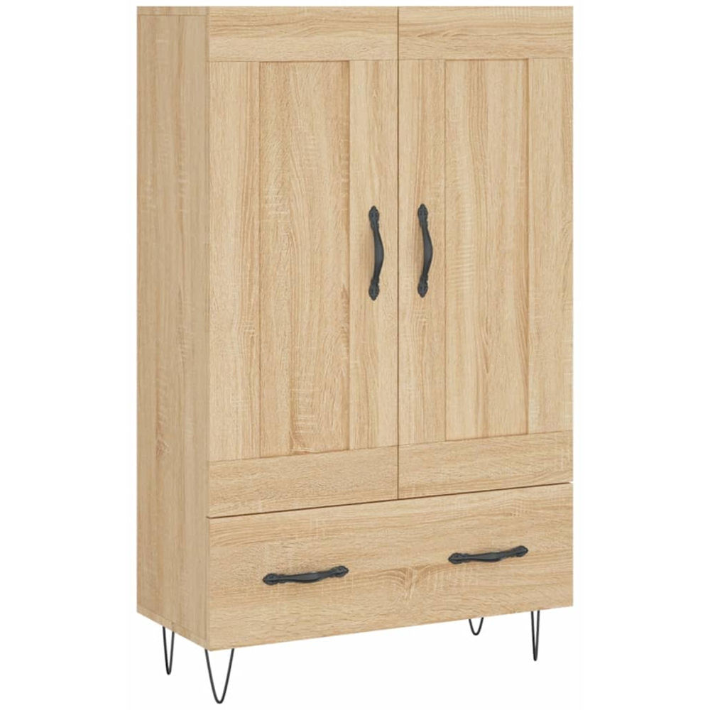 vidaXL 2 Door Single Drawer Sonoma Oak Highboard Image 2