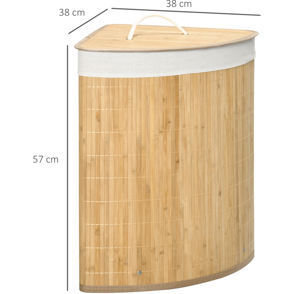 HOMCOM Natural Bamboo Laundry Basket with Lid Image 7