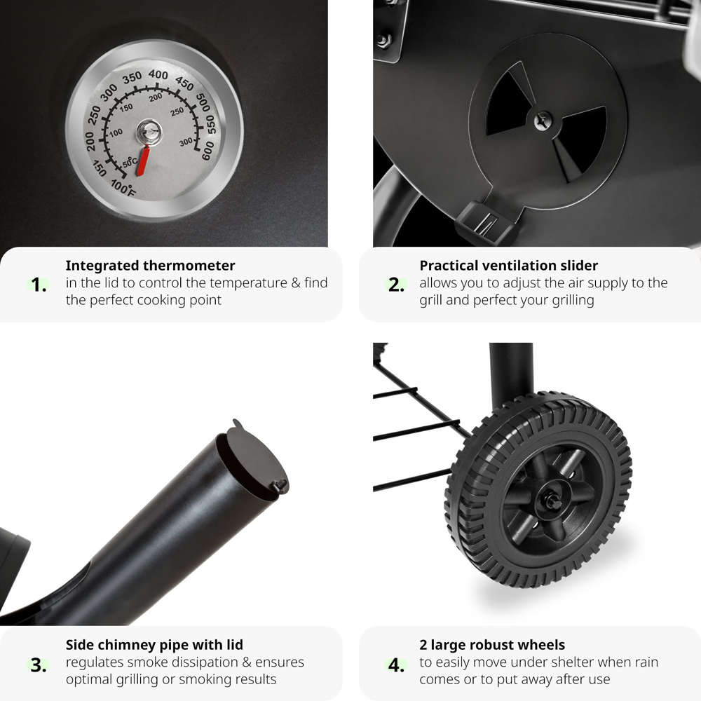 tectake Black Multi Function BBQ Image 7