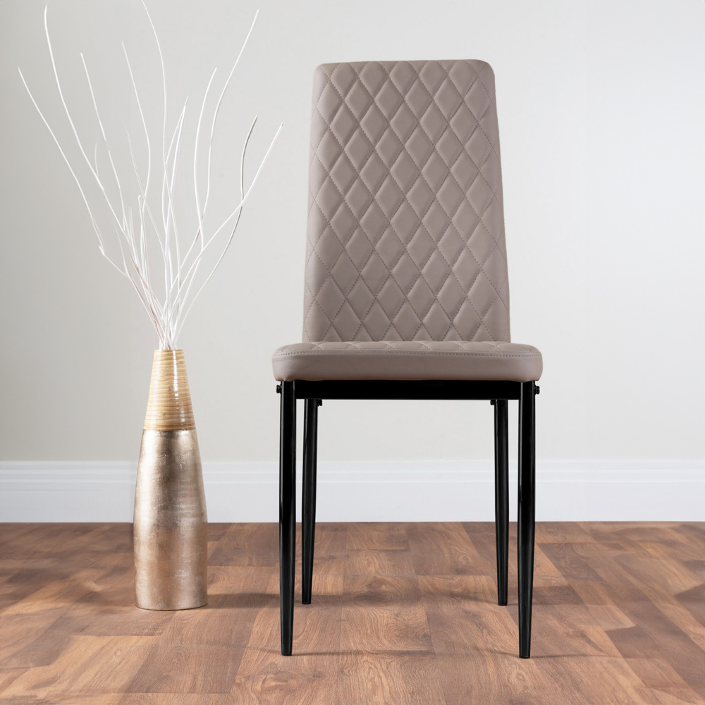 Furniturebox Fira Valera Wood Effect 6 Seater Round Dining Set Brown Cappuccino and Black Image 3