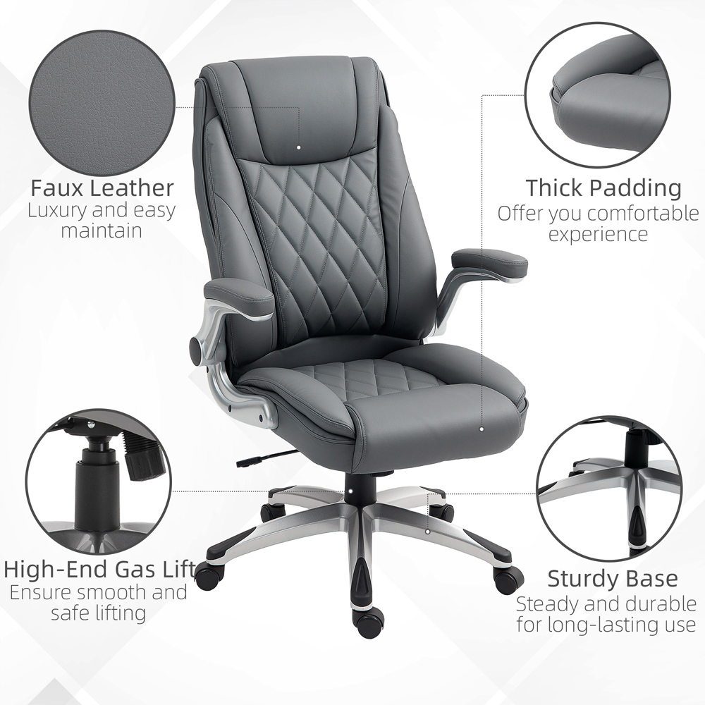 Portland Dark Grey Swivel High Back Executive Office Chair Image 7
