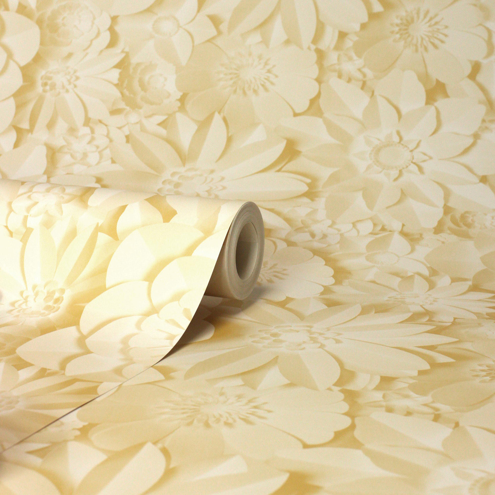 Fine Decor Dimensions Floral Yellow Wallpaper Image 2