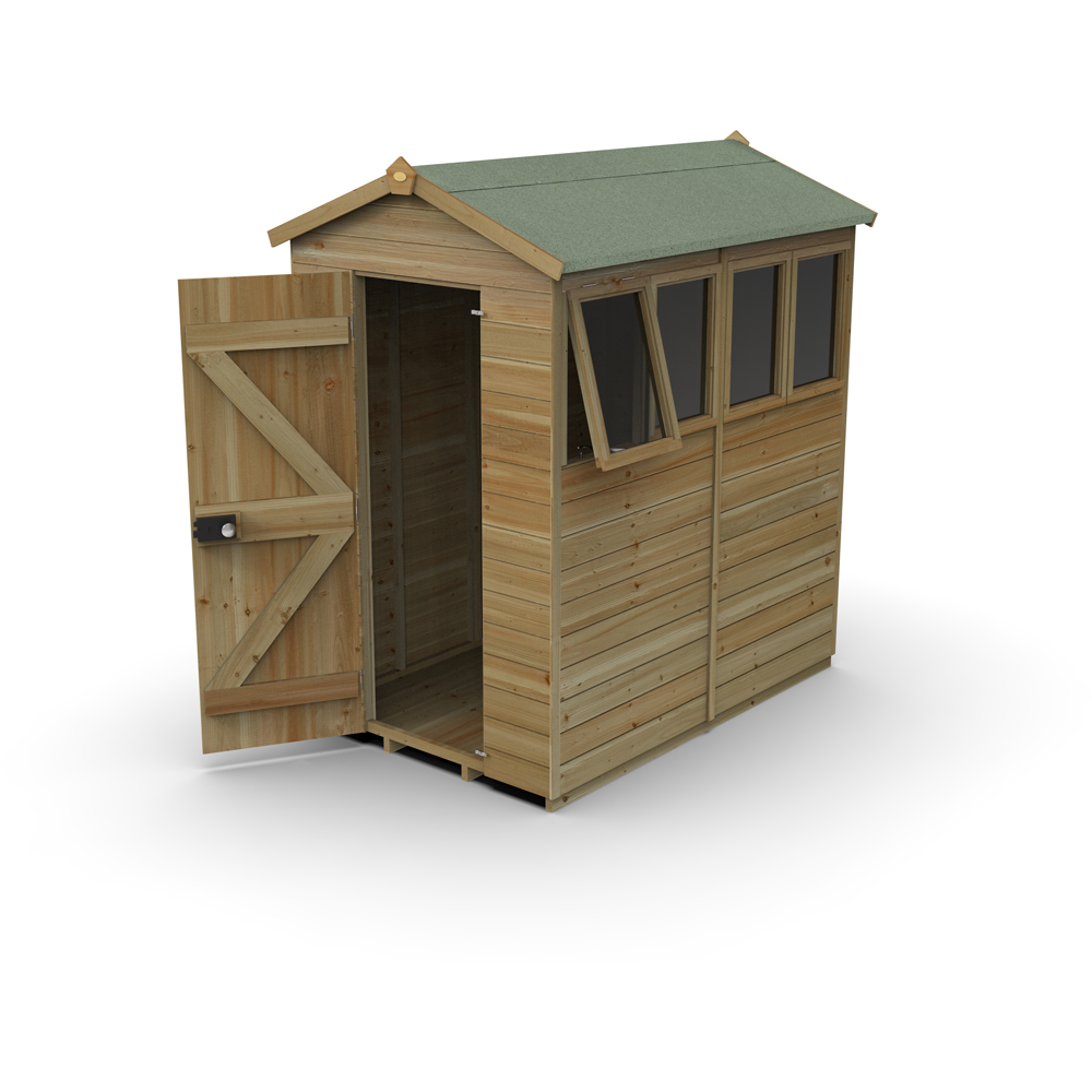 Forest Garden Timberdale 4 x 6ft Single Opening Apex Shed Image 3