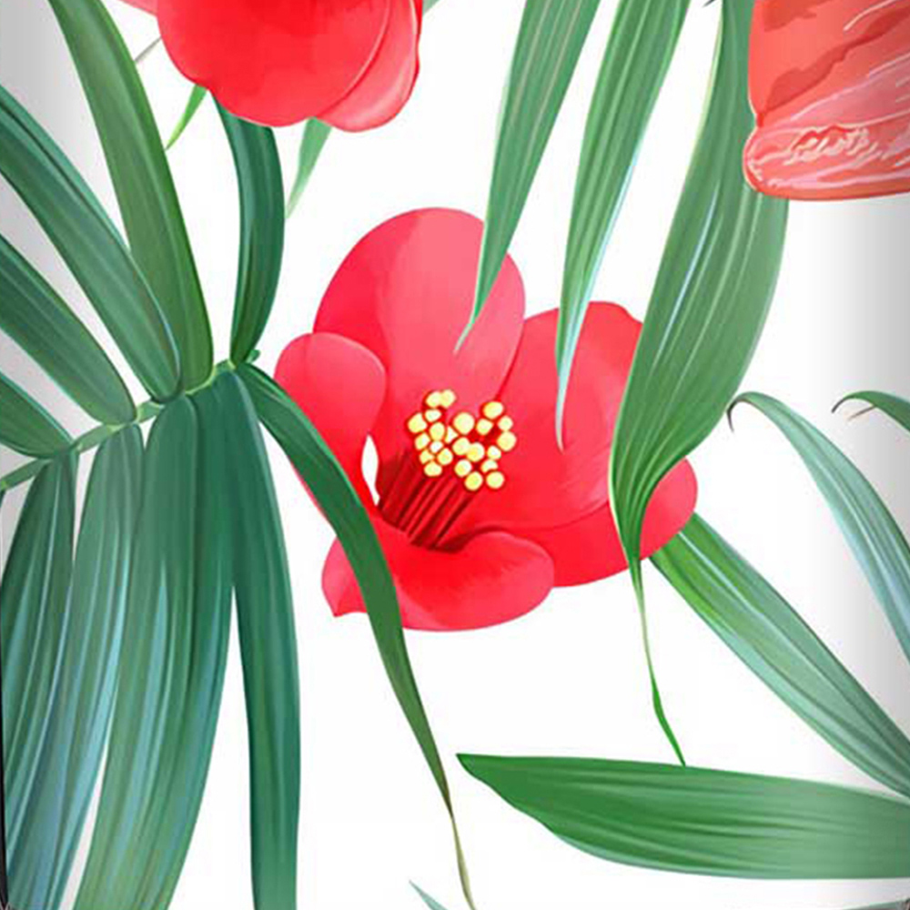 Warren Reed Designer Small Tropical Flowers and Palm Leaves Hawaiian Suitcase Image 3