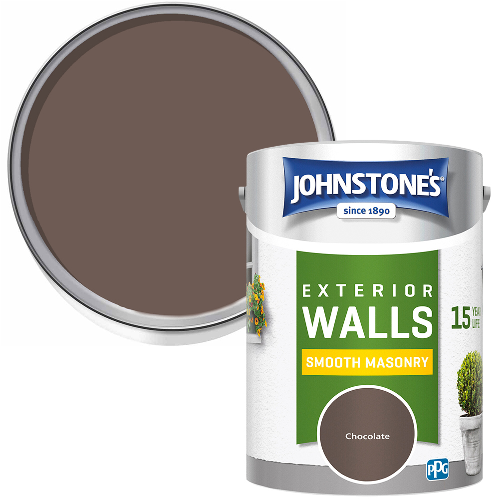 Johnstone's Smooth Masonry Chocolate Paint 5L Image 1