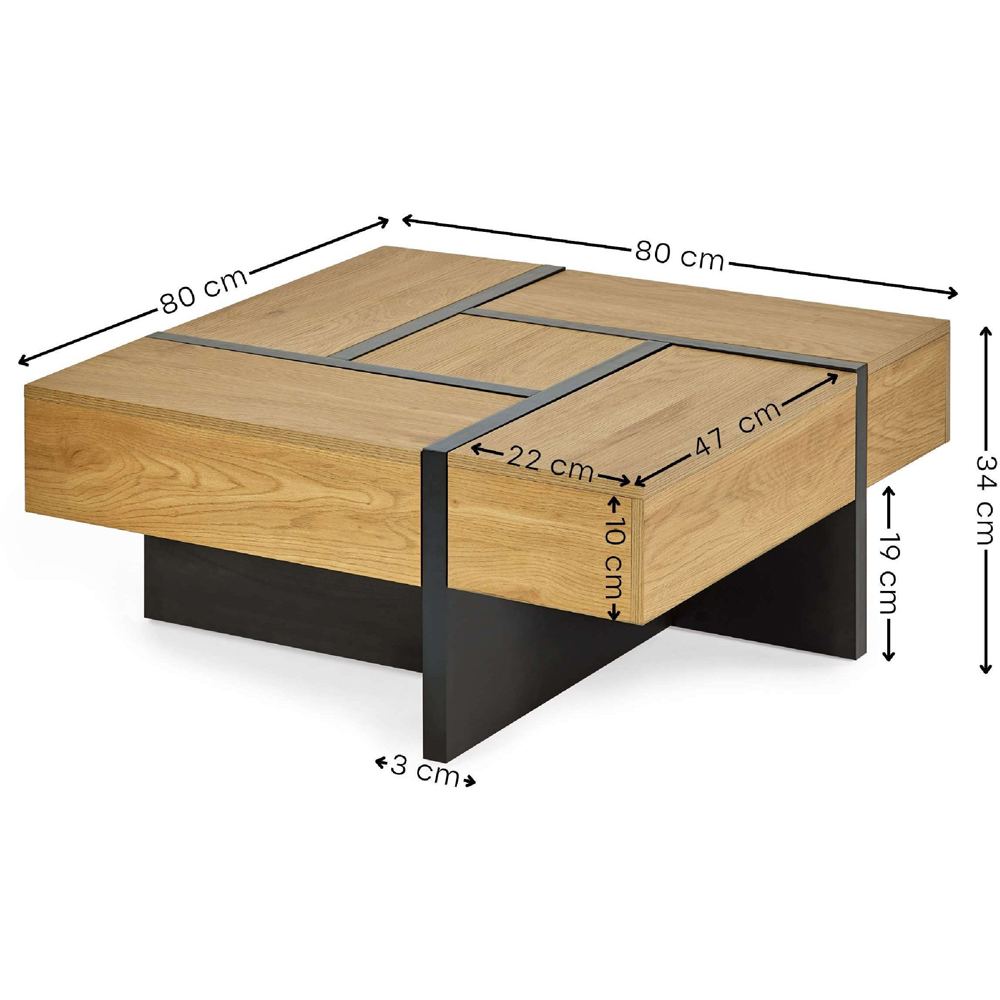 Julian Bowen Tahoe Square Storage Coffee Table Image 9