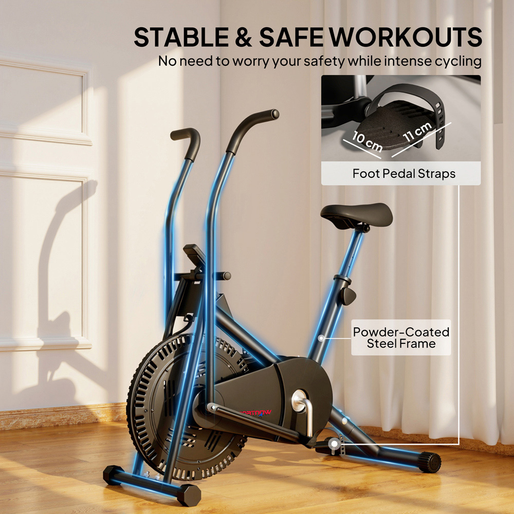 SPORTNOW Adjustable Indoor Exercise Bike with LCD Display and Smooth Belt Drive Image 7