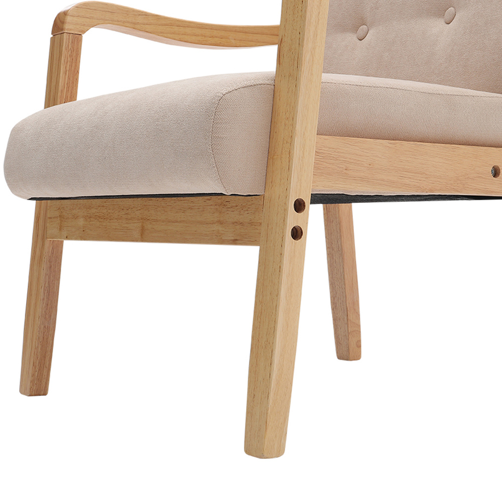 Living and Home Beige Tufted Armchair Image 6