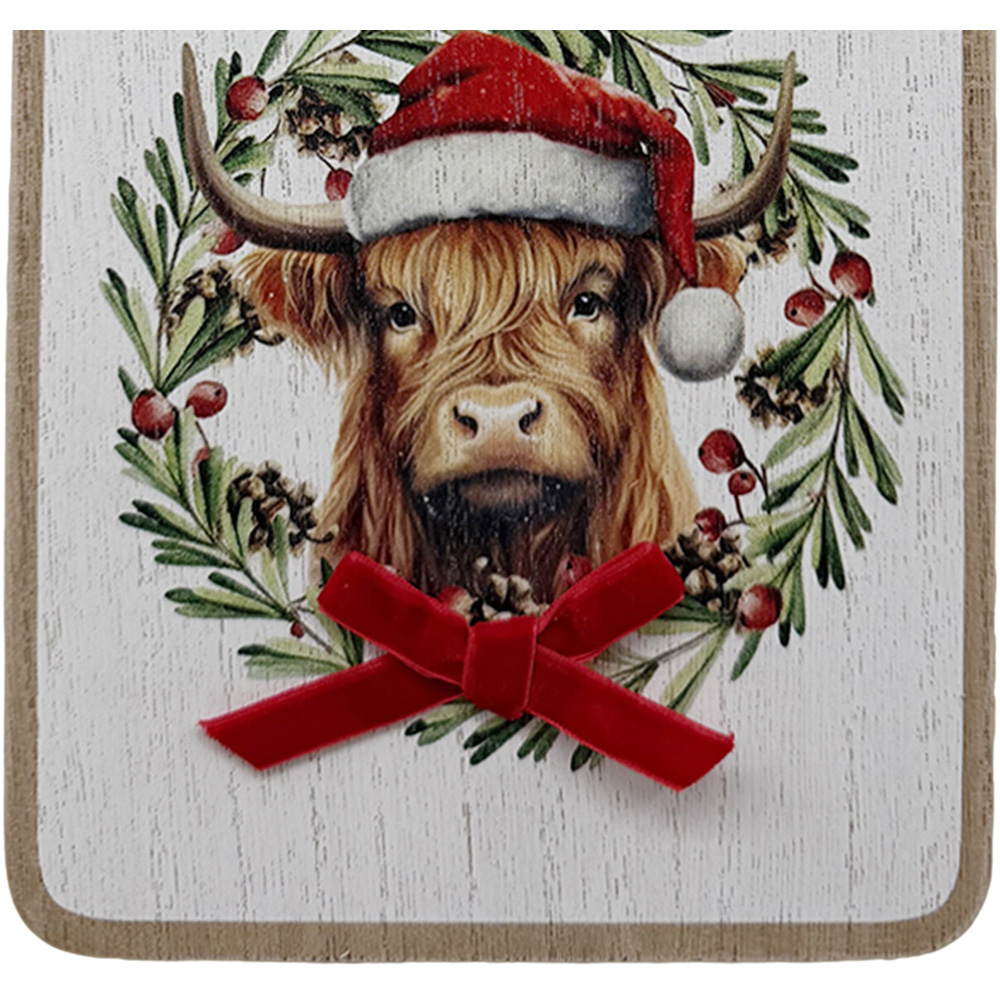 Highland Cow Christmas Hanging Plaque Image 3