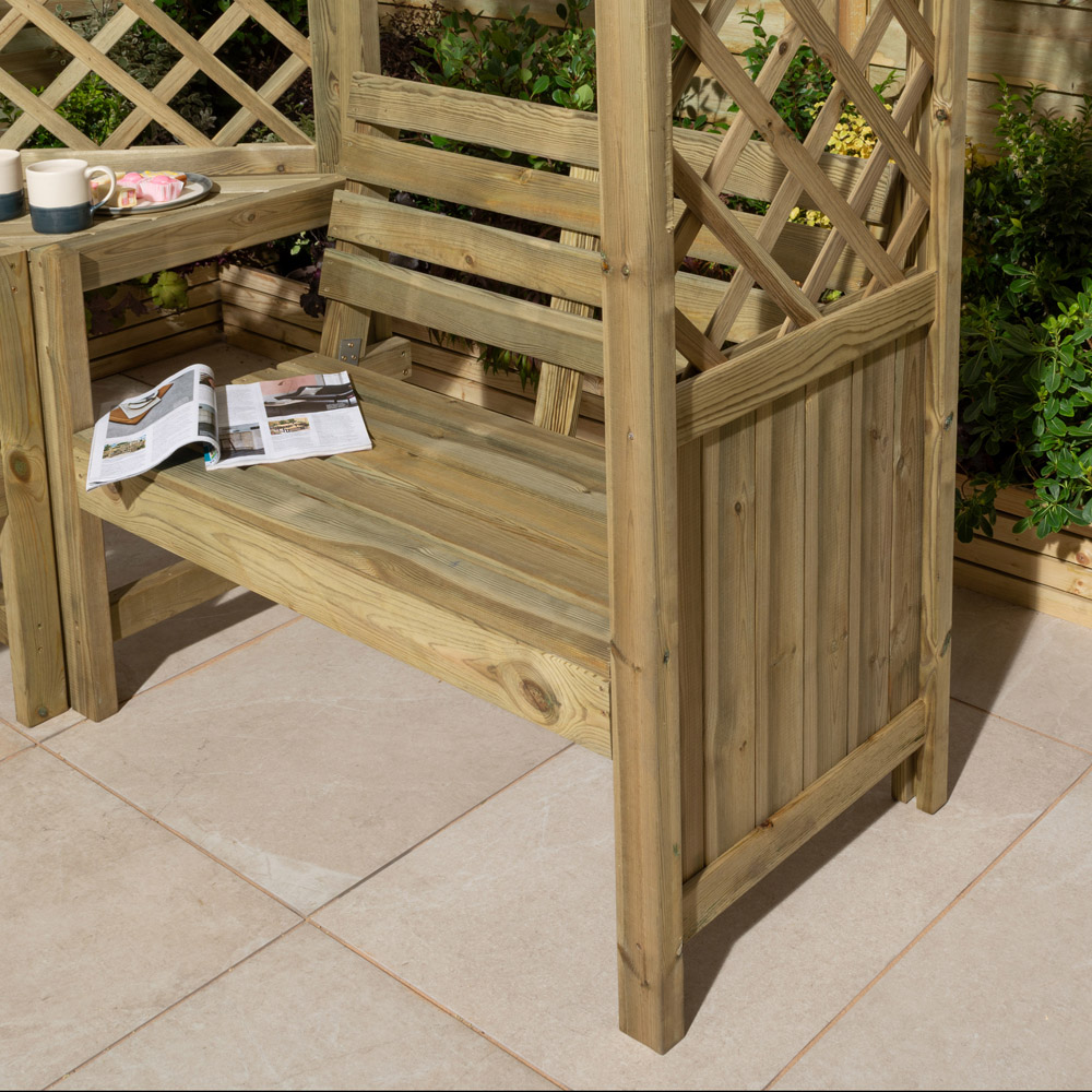 Rowlinson Pemberley 4 Seater 6.7 x 6.1ft Corner Arbour Image 2