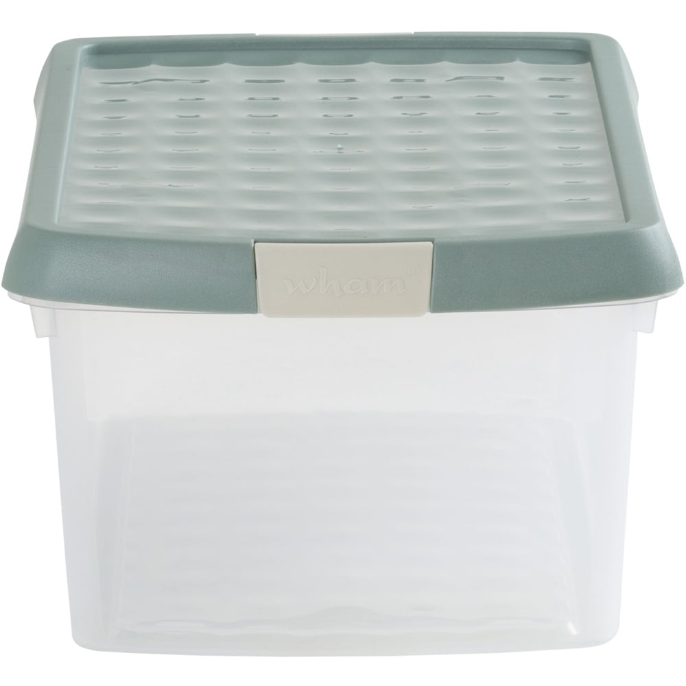 Wham Clip 10.5L Clear Green Milieu and Stone Rectangular Storage Box with Lid 4 Pack Image 4
