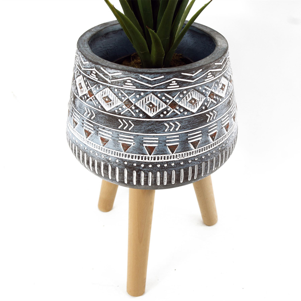 Leaf Blue Composite Planter with Stand 28cm Image 4