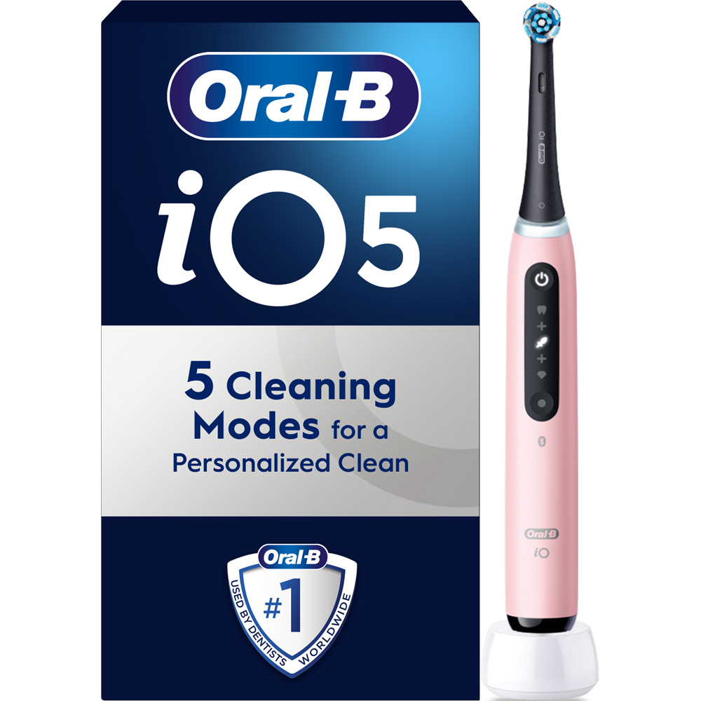 Oral-B iO5 Series Blush Pink Smart Pressure Sensor Rechargeable Electric Toothbrush Image 5