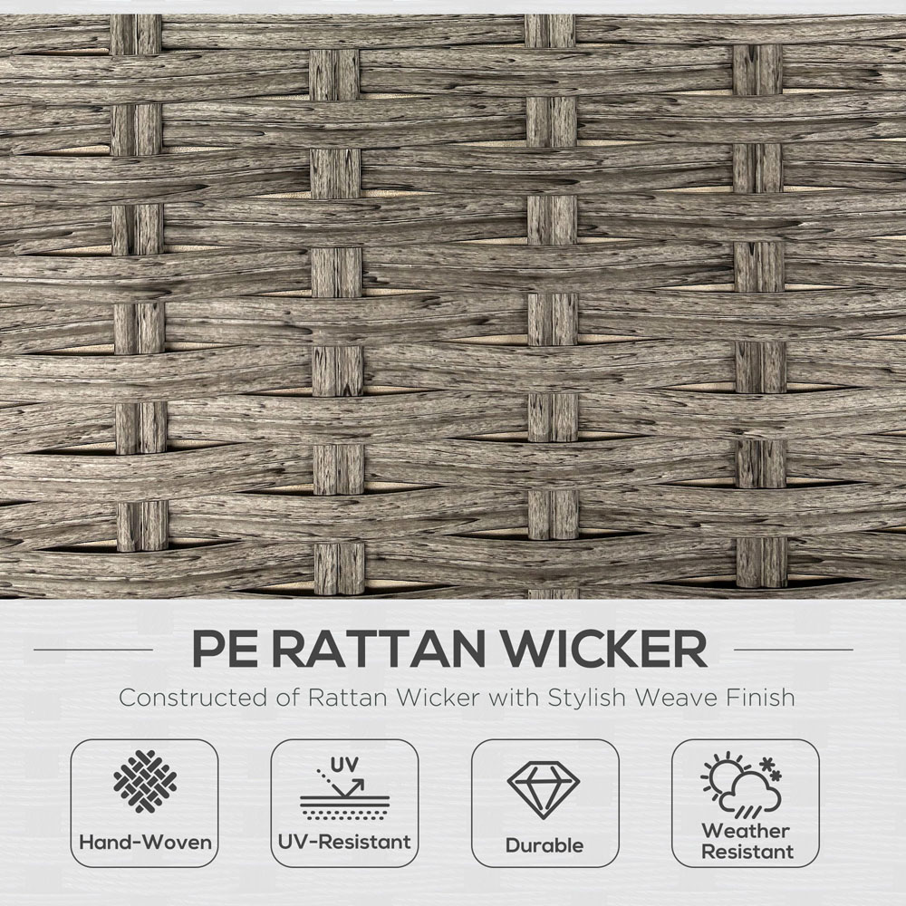 Outsunny 9 Seater Rattan Corner Sofa Set Light Grey Image 6