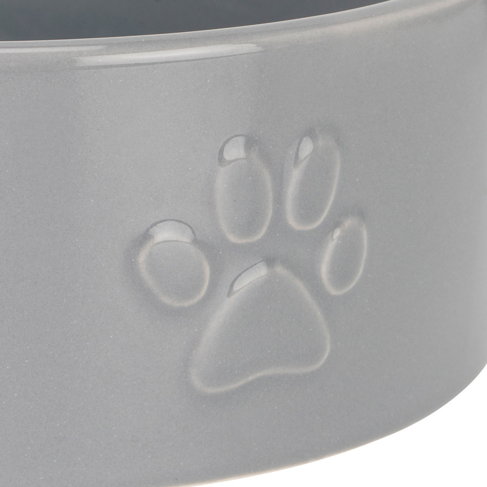 Single Clever Paws Small Grey Ceramic Dog Bowl in Assorted styles Image 4