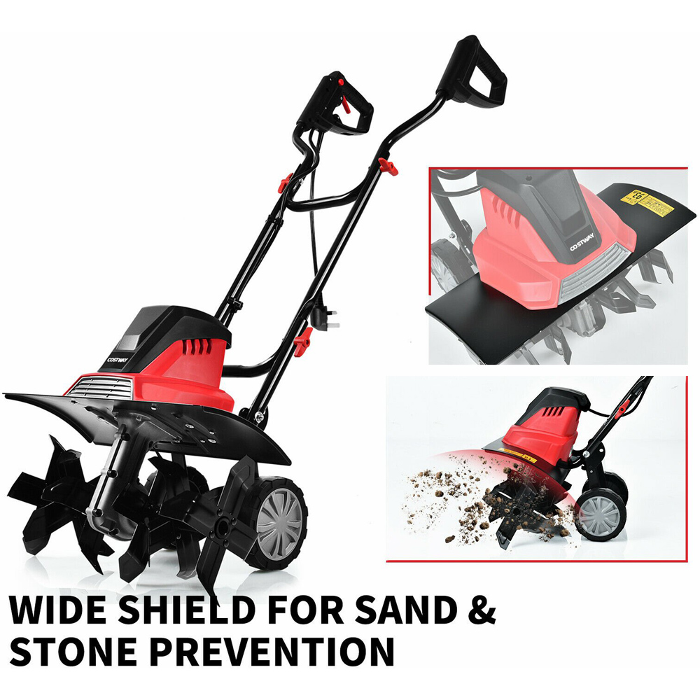 Costway 1500W Corded Electric Garden Tiller with 6 Blade Till Image 5
