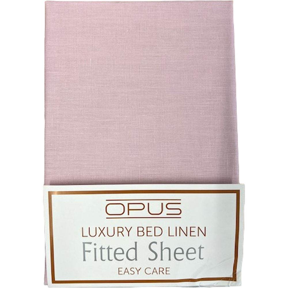 Opus King Size Pink Polycotton Fitted Bed Sheet Image 3