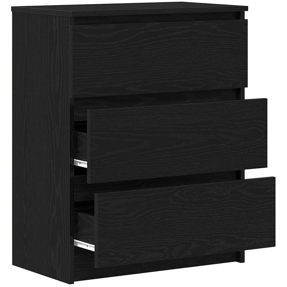 vidaXL 3 Drawer Black Oak Wooden Sideboard Image 5