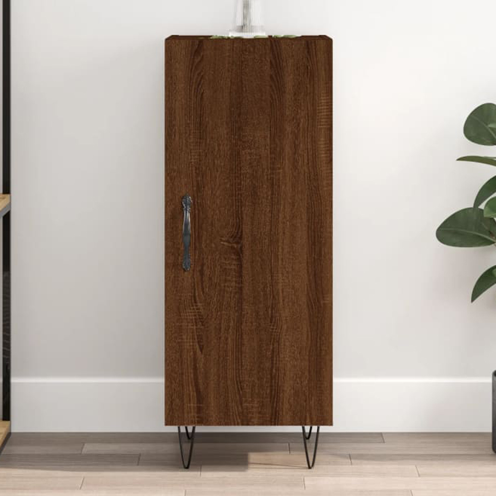 vidaXL Single Door Brown Oak Sideboard Image 1