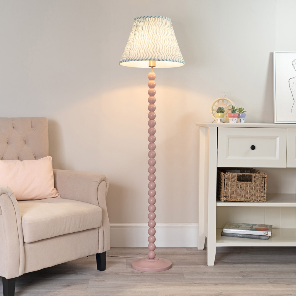 ValueLights Bobbins Green Arrow Shade Rose Pink LED Floor Lamp Image 2