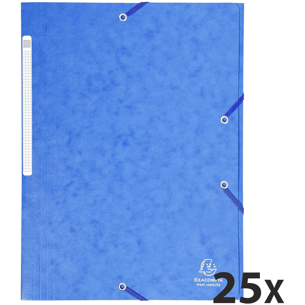 Exacompta Flap A4 Blue 3 Elastic Folder 25 Pack Image 5