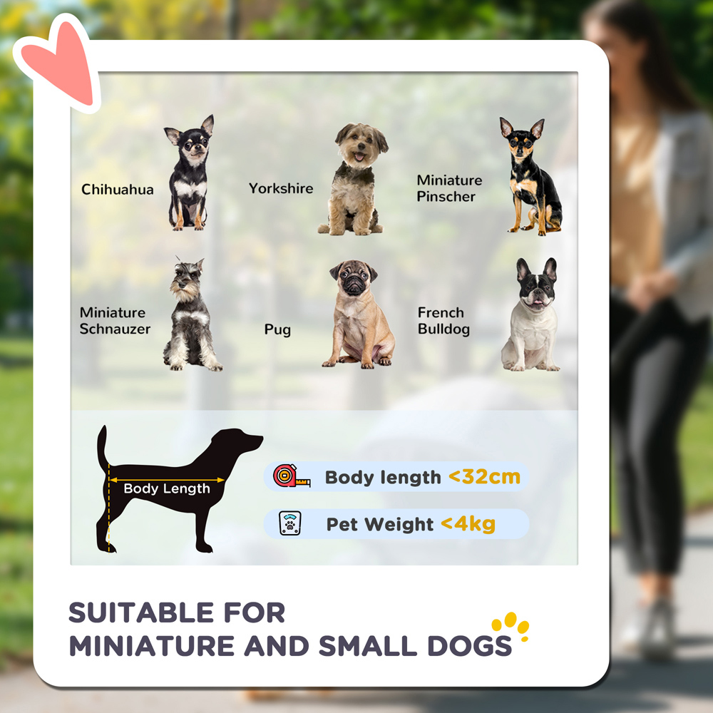 PawHut Foldable Black Pet Stroller with Canopy Image 6
