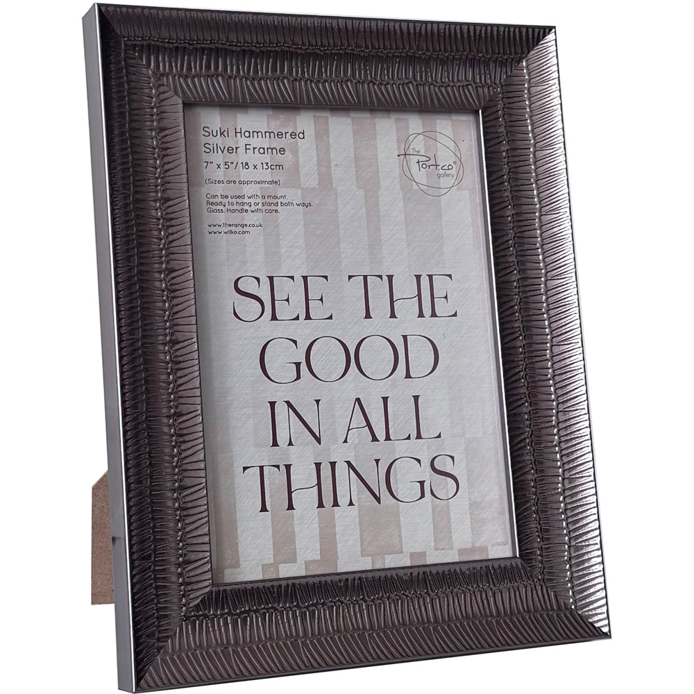 Suki Hammered Photo Frame Silver 5 x 7 inch Image 2