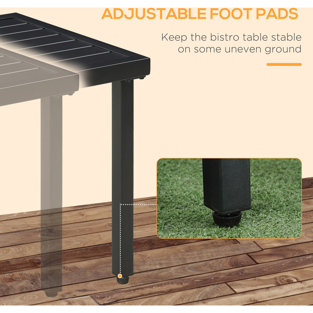 Outsunny Steel Garden Side Table Black Image 6