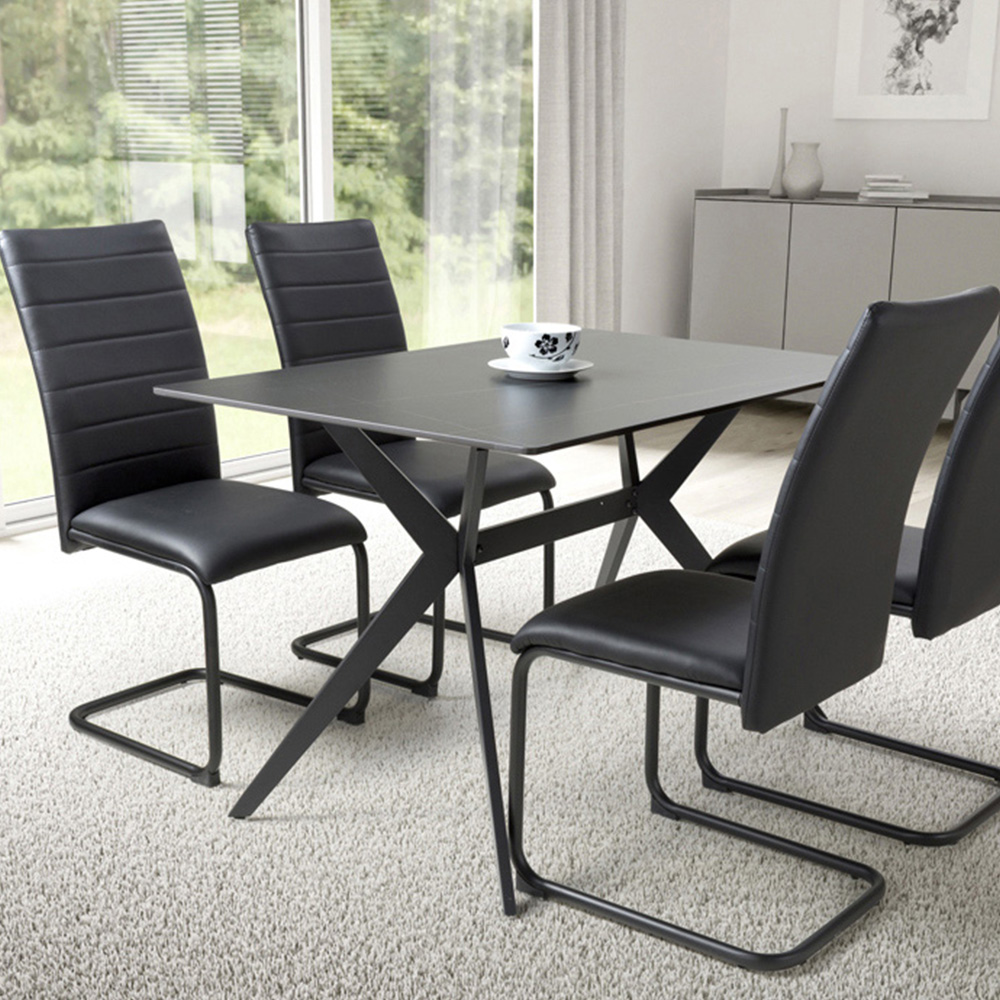 Timor 4 Seater Dining Table Black Image 1
