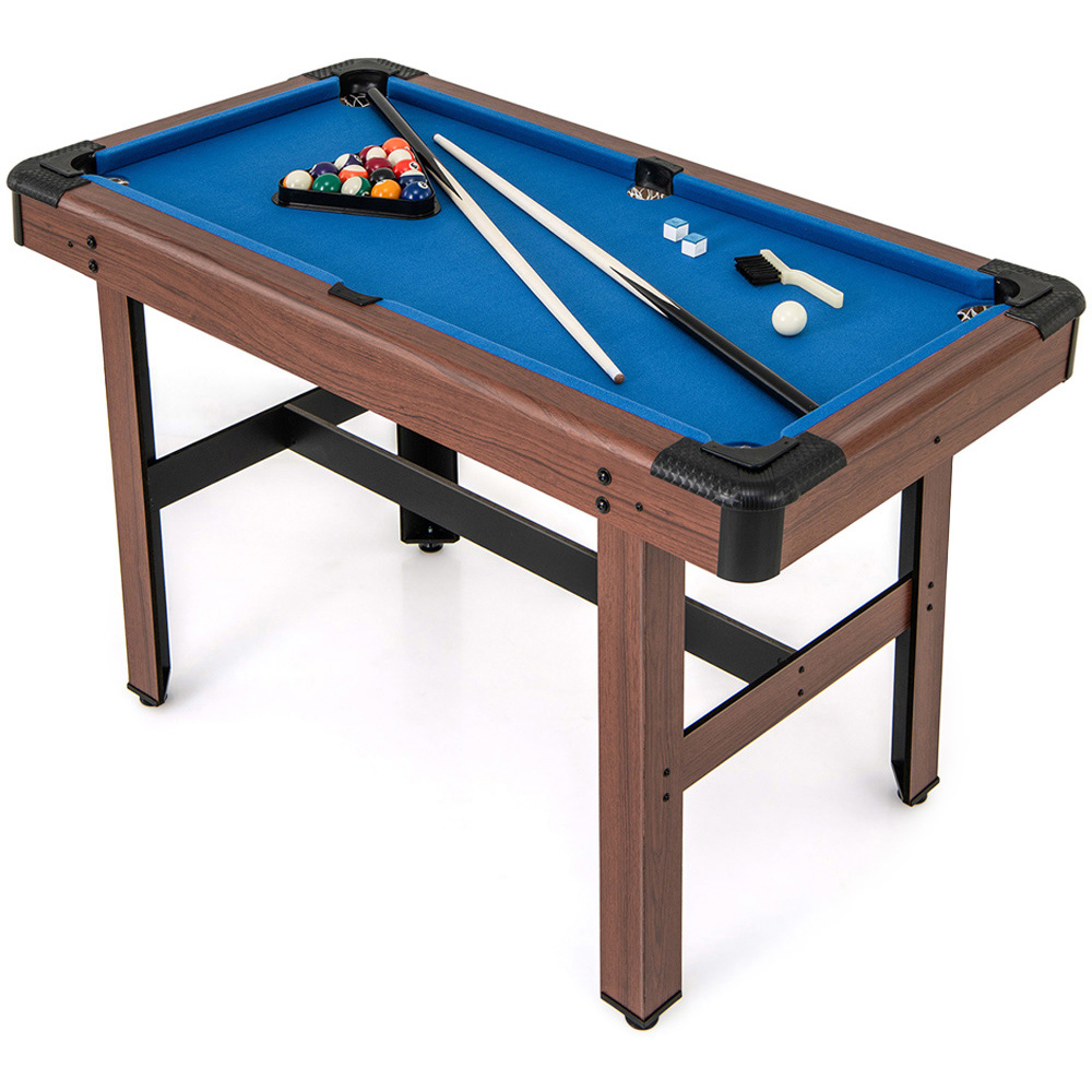 Costway Blue Wooden Pool Table Image 1