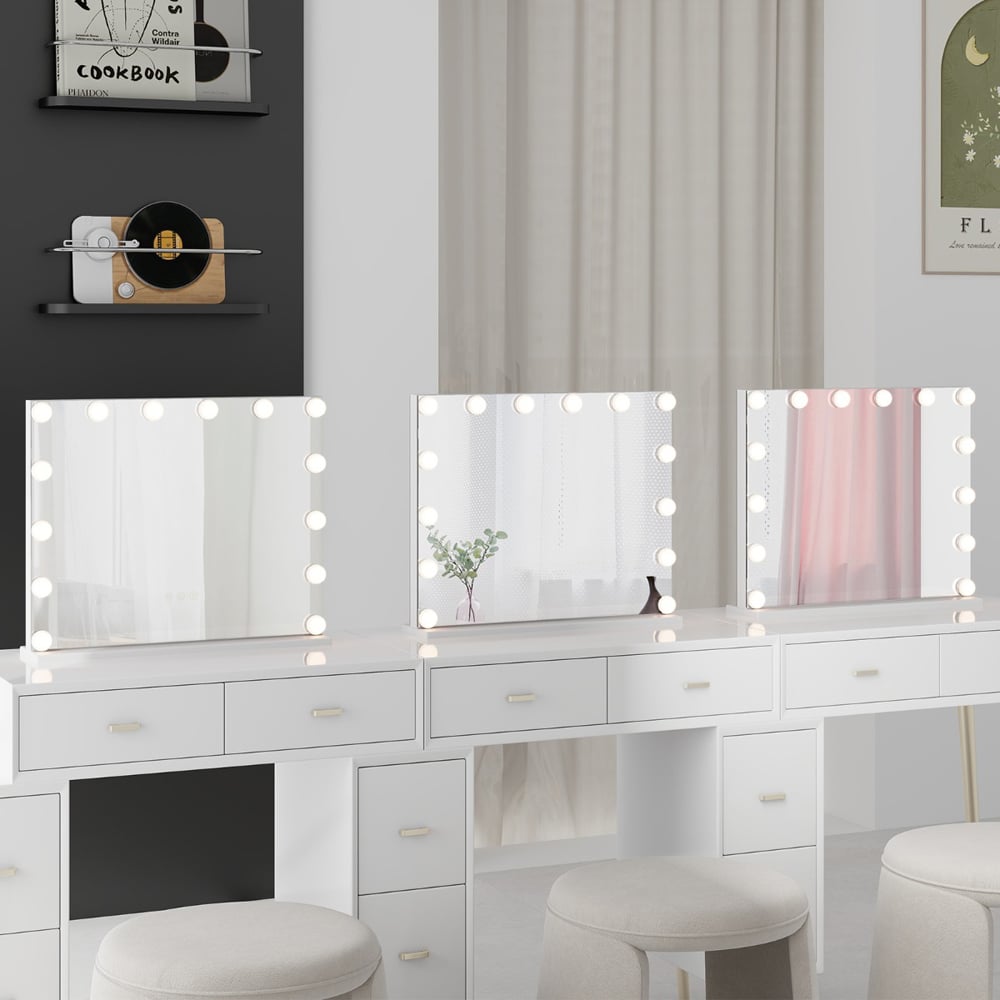 Costway White 3 Colour LED Touch Vanity Mirror 43 x 50cm Image 6