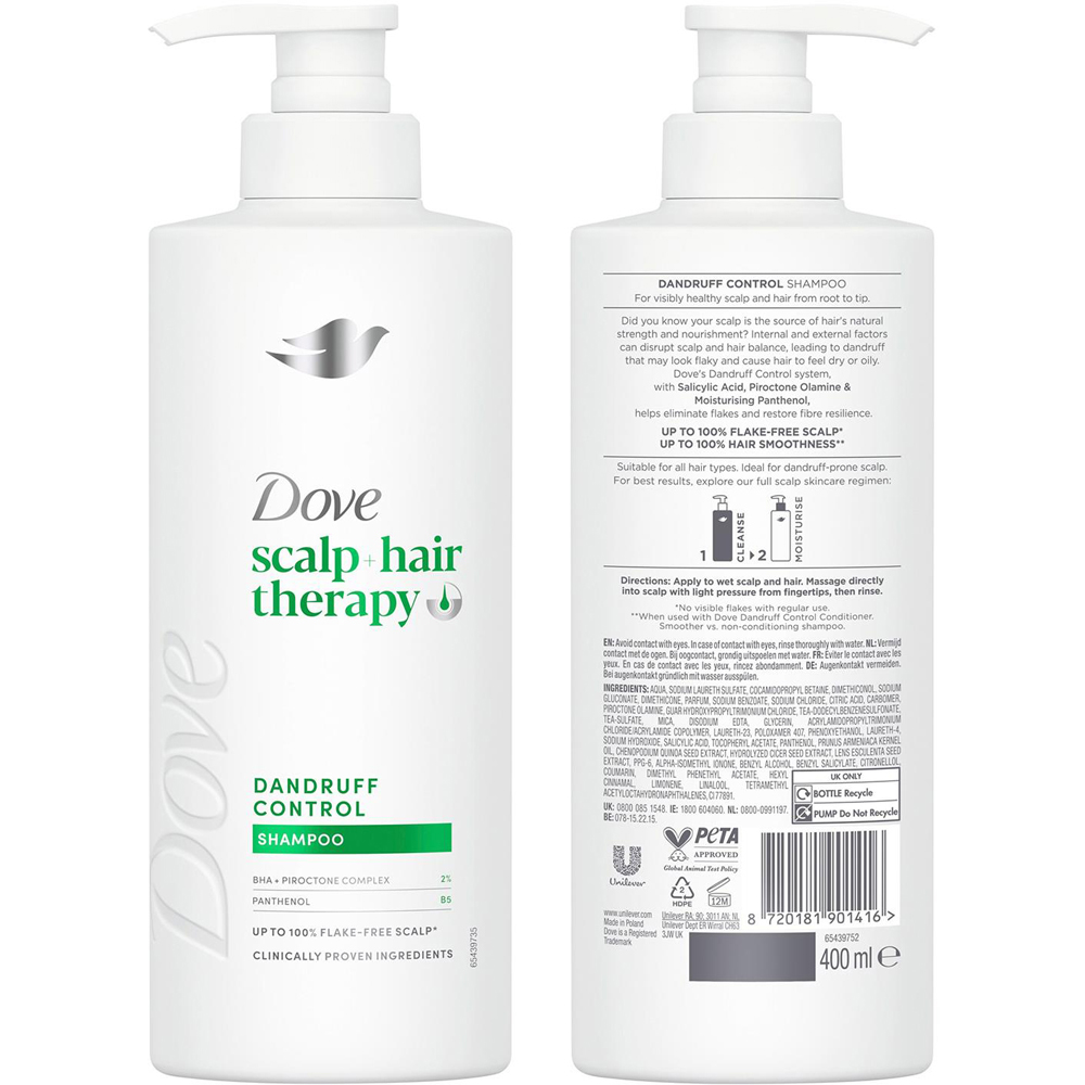 Dove Scalp+Hair Therapy Dandruff Control Shampoo and Conditioner Duo 250ml 6 Pack Image 5
