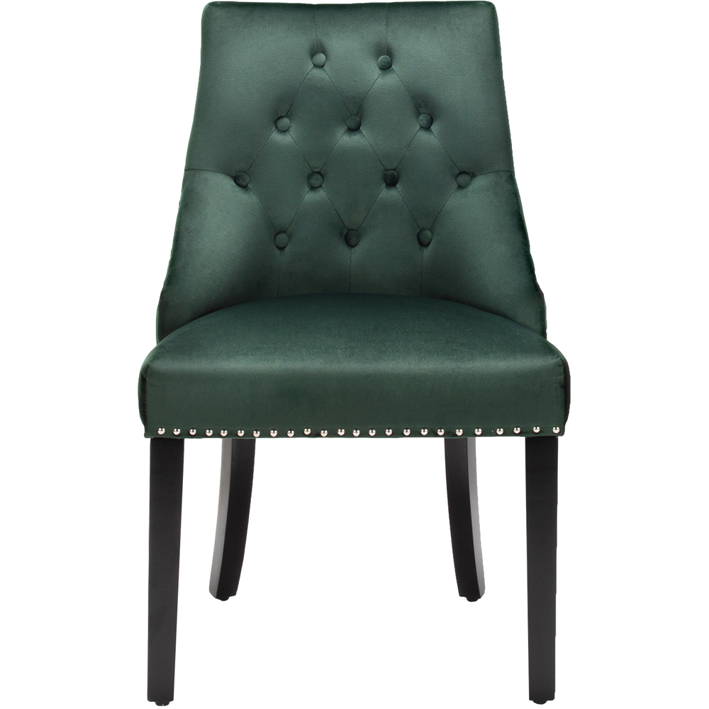 Costway Green Velvet Modern Button Tufted Studded Dining Chairs Image 4