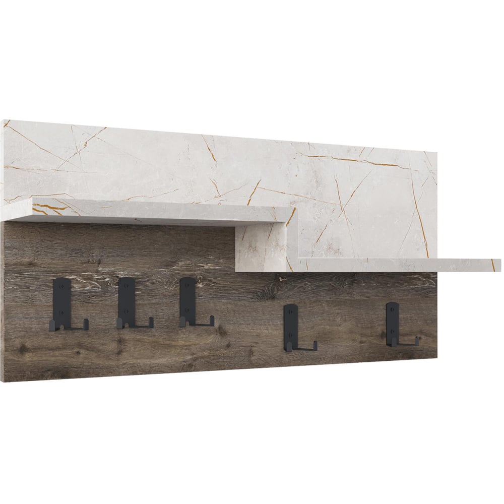 Decortie Harmon Gold Marble Effect and Dark Coffee Wall Mounted Hanger Image 2