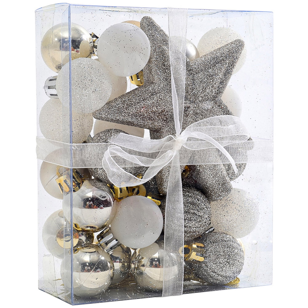 Living and Home Silver Bauble 30 Pack Image 1