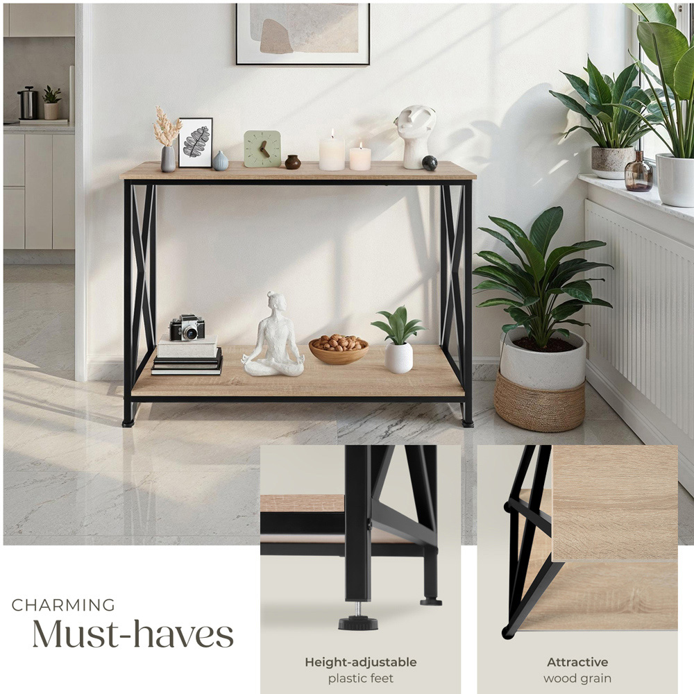 tectake Tacoma Single Shelf Oak Sonoma Console Table Image 4