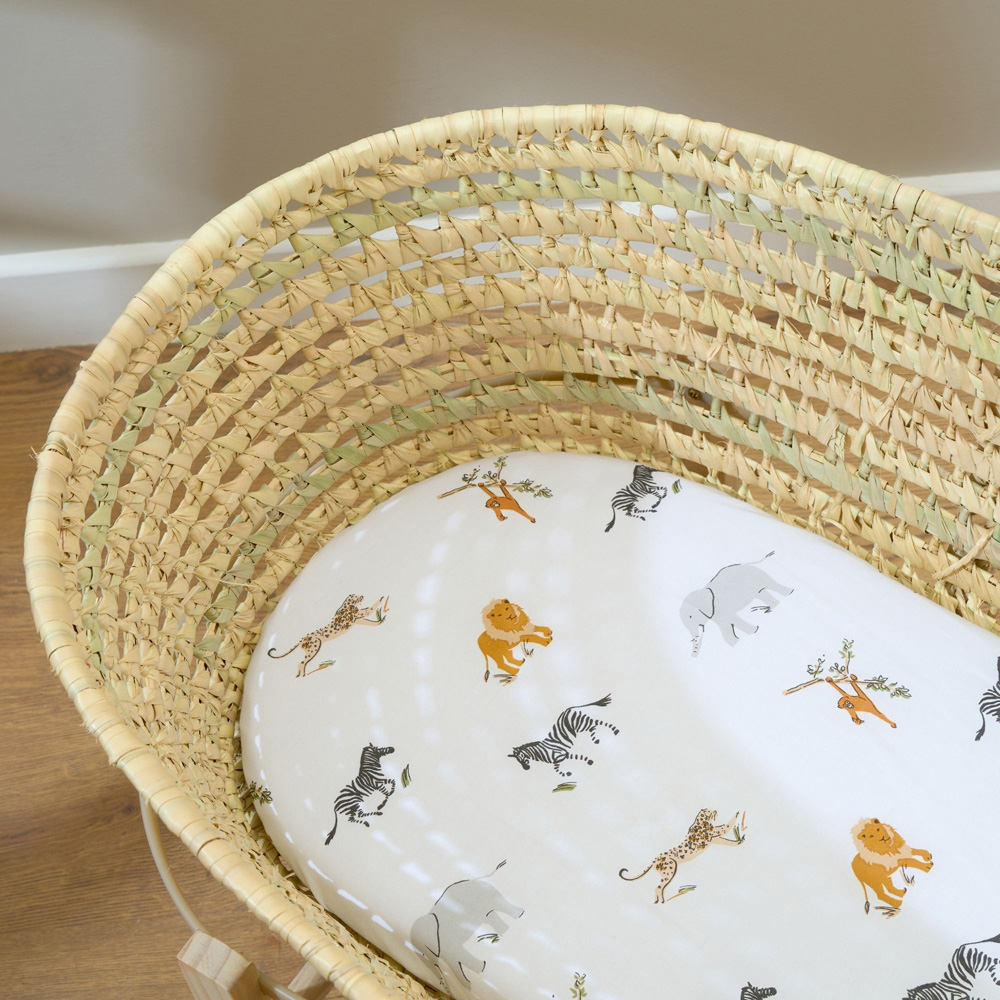 Clair de Lune Baby Jungle Dreams Moses Basket Sheet 2 Pack Image 2