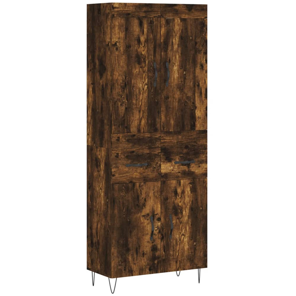 vidaXL 4 Door 2 Drawer Smoked Oak Highboard Image 2