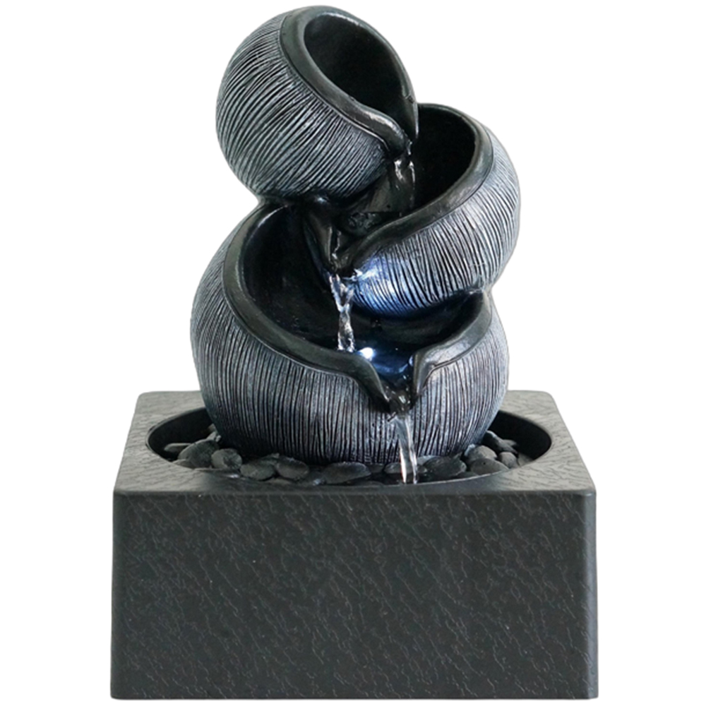 Acacia Home Black 3 Bowls Tabletop Fountain Image 1