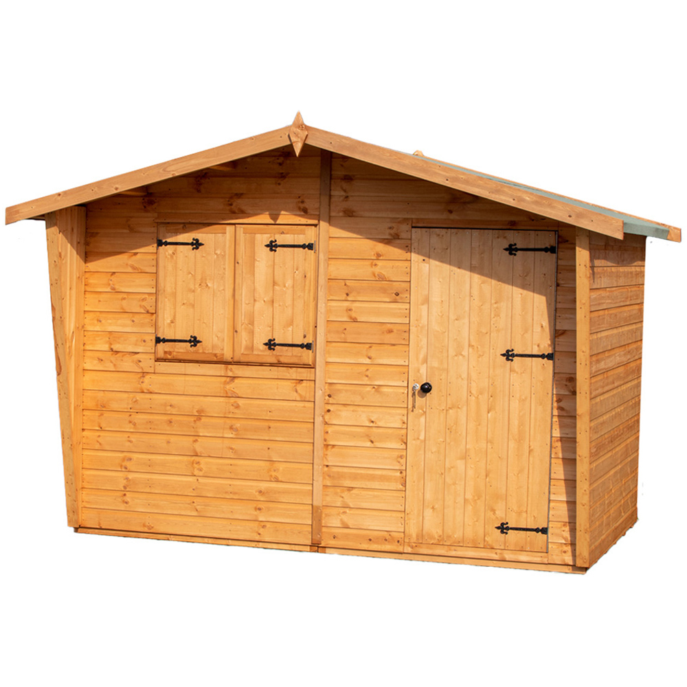 Shire 10 x 8ft Shiplap Style C Security Cabin Apex Garden Shed Image 1
