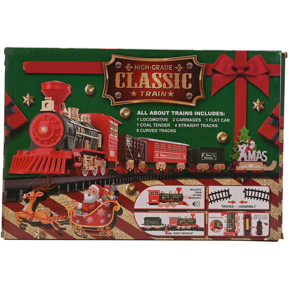 The Seasonal Gift Co. Toy Shop 15 Piece Christmas Train Track with Lights and Sound Image 4