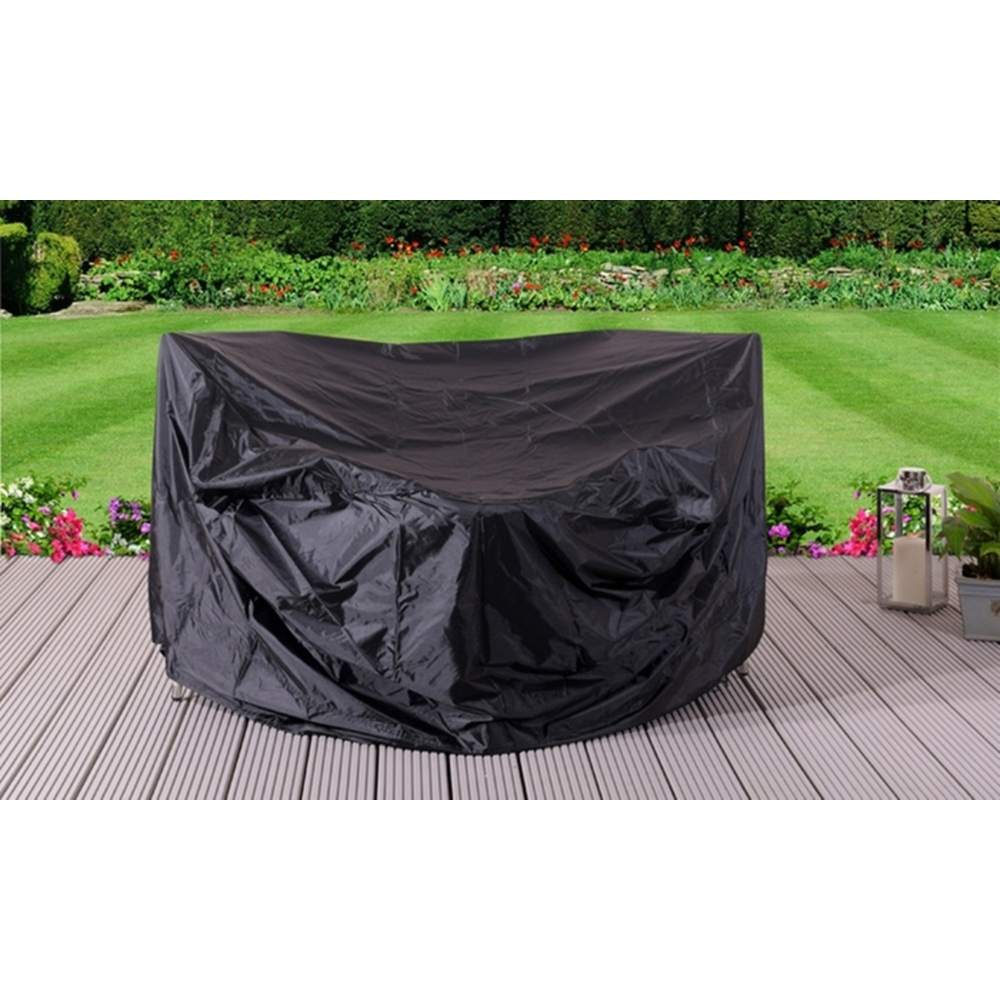 Brooklyn 2 Seater Rattan Bistro Set with Cover Black Image 2