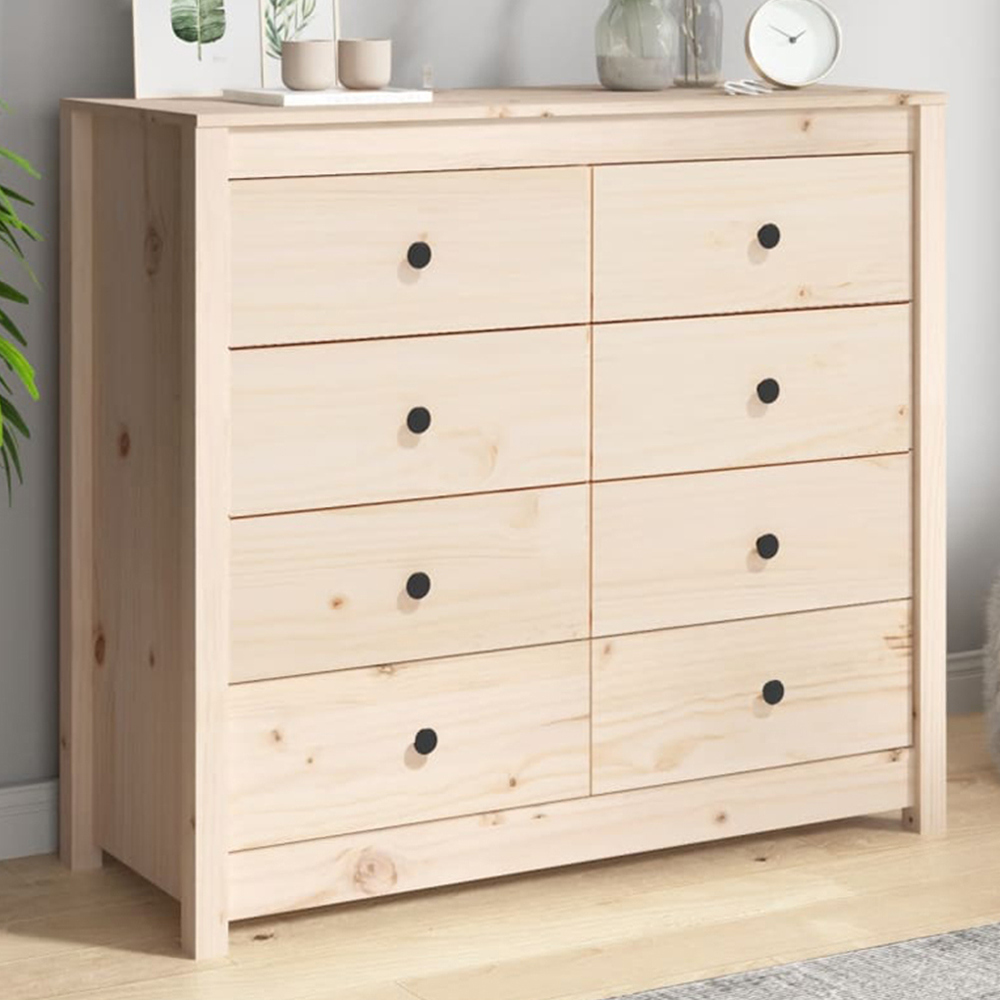 vidaXL Brown Pine Wood Side Cabinet Image