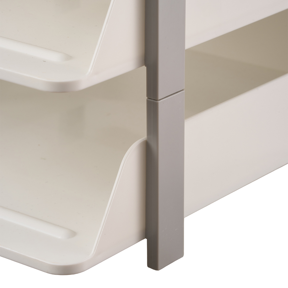 Living and Home 2-Tier White and Grey Tabletop File Organiser Rack Image 6